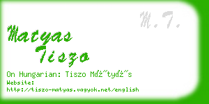 matyas tiszo business card